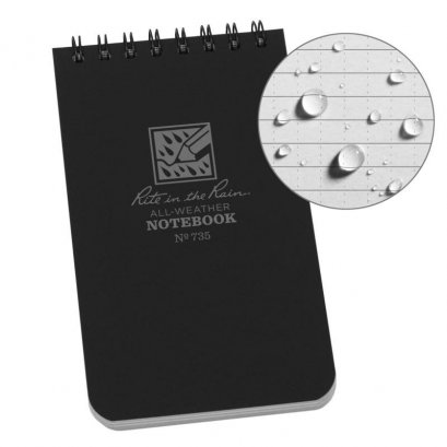 Rite in The Rain 3&quot;x5&quot; Notebook - Black